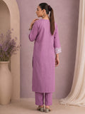 Mauve Floral Cut-Work Kurta Set