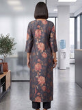 Floral Print Round-Neck Kurta With Regular Pant
