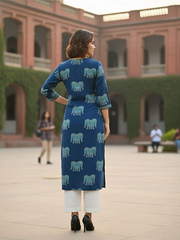 Traditional Jal Pattern Brown Kurta for Women