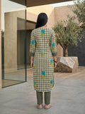 ethnic style with this elegant grey check print kurta set, designed for effortless comfort and modern charm.