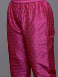 Varanga Women Pink Woven Zari Embroidered Straight Kurta With Bottom And Dupatta