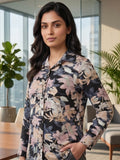 Black Coloured Slim Collar Long Sleeves Floral Shirt