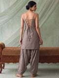 Women Solid Kurta Set With Farsi Salwar
