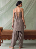 Women Solid Kurta Set With Farsi Salwar