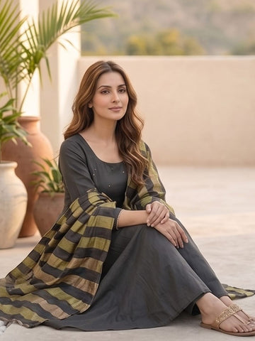 Contemporary Ethnic Kurta Set With  dupatta