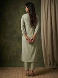 Varanga Women-Thread & Sequin Embroidered Yoke Kurta With Trouser & Scallop Dupatta