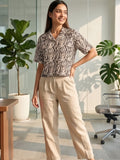 White Coloured Short Sleeves Shirt Collar Top