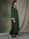 Varanga Women Green Embroidered Long & Flared Sleeves Kurta With Tonal Bottom