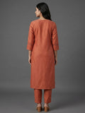 Modern-Classic Rust Kurta Set