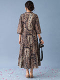 Paisley-Print Tiered Maxi Dress