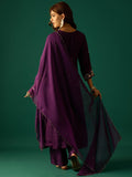 Kurta Embellished With Beads And Stones Paired  Trousers And A Matching Bordered Dupatta