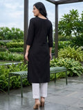 Varanga Women Jaipuri Ethnic Printed Yoke with Tassel & Shell Detailed Straight Kurta