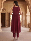 Women's Aliya Cut Kurta Set With Floral Zari Embroidery