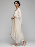 Varanga Women Off White Zari Embroidered And Sequinned Kurta Set With Dupatta