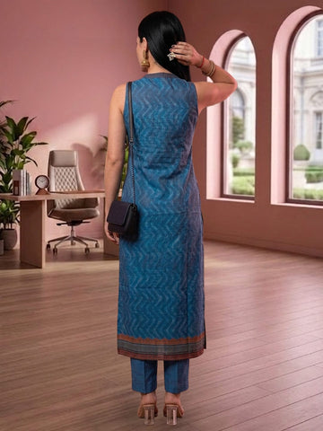 Indigo Geometric Printed Kurta Set