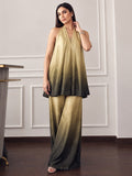 Halter Neck Ombre Fusion Top And Bottom