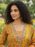 Varanga Ethnic yellow & White Suit Set