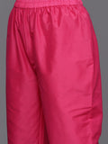Varanga Women Pink And Yellow Lehariya Gota Embroidered Yoke Kurta With Bottom And Dupatta