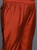 Varanga Women Maroon Yoke Design Kurta with Trousers & With Dupatta