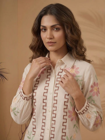 Varanga Off White Colored Women Summer Dress