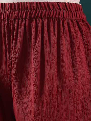 Varanga Women Maroon Gota Embellished Kurta With Bottom And Dupatta