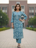 Pure Cotton Embroidered Summer Kurta Set for Women