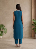 Starlight Teal Straight-Cut women's kurta