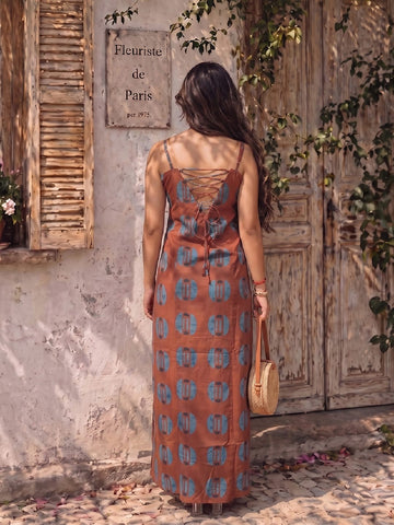 Varanga Maroon Colored Women Summer Dress