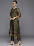 varanga-women-olive-printed-kurta-with-tonal-bottom-and-printed-dupatta