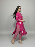 Festive Magenta Celebration pure cotton Suit set