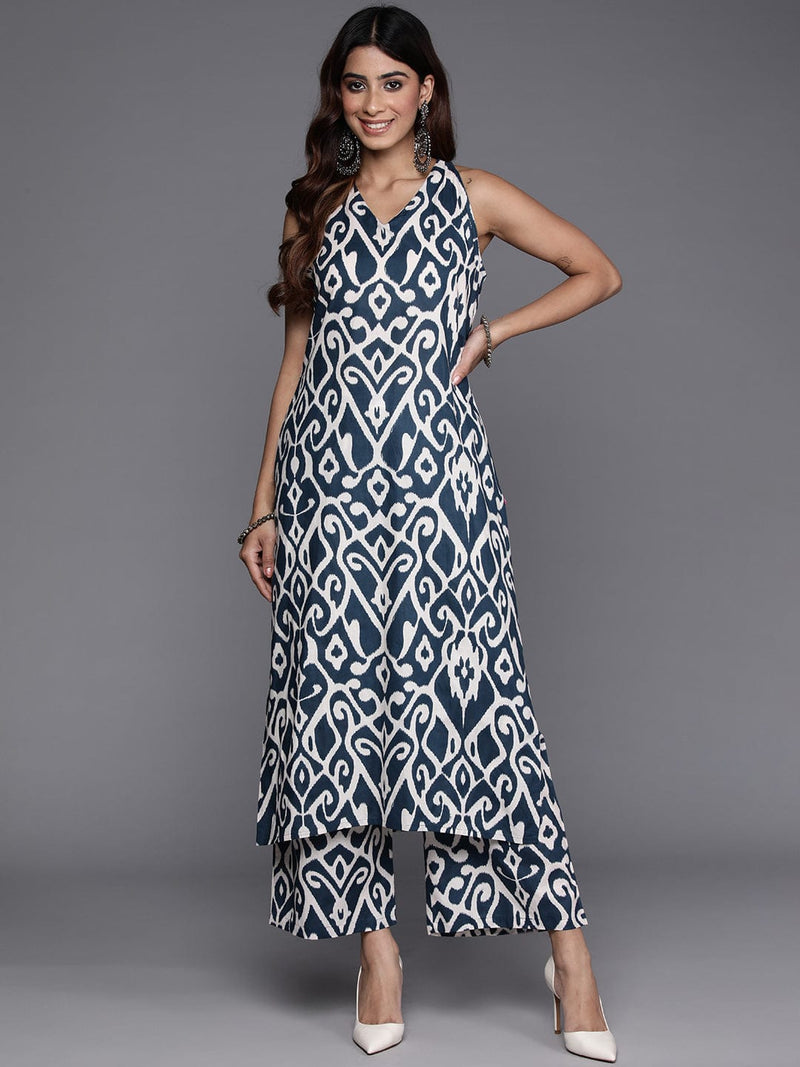 Varanga Ikat Printed Pure Cotton Kurta With Palazzos