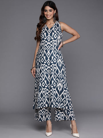 Varanga Ikat Printed Pure Cotton Kurta With Palazzos