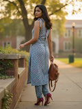 Floral Print Cotton Kurta Set with printed Dupatta