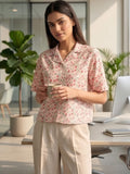 White Coloured Short Sleeves Shirt Collar Top