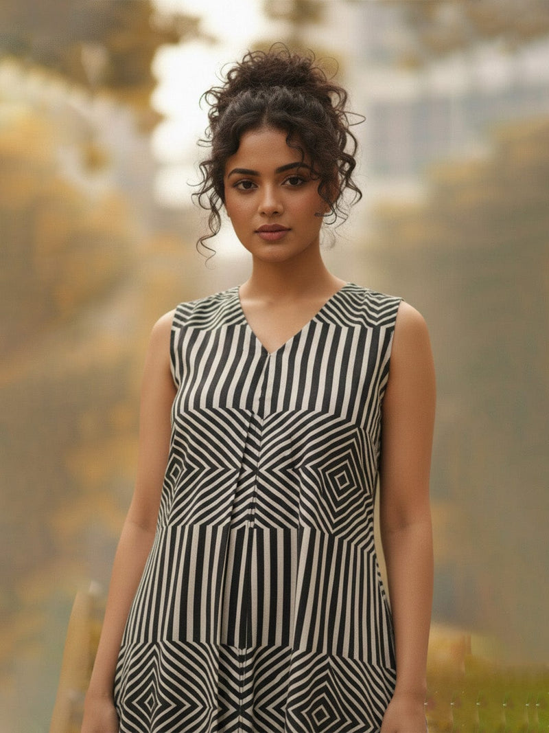 Monochrome Matrix Piece kurta set