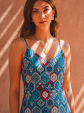 Desert Bloom Teal Strappy Dress