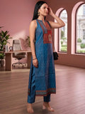 Indigo Geometric Printed Kurta Set