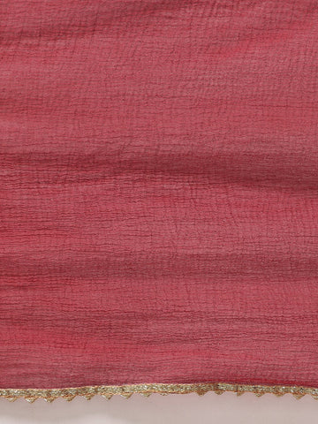 Varanga Women Maroon Gota Embellished Kurta With Bottom And Dupatta