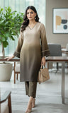 Varanga Women Ombre Olive A-Line Kurta Set
