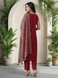 The Linear Crimson kurta Set With Dupatta