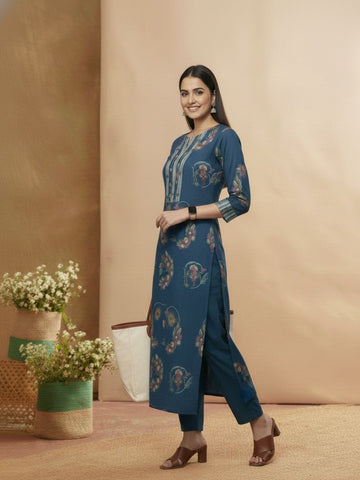 Floral 3-Piece Suit Set in Cotton