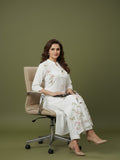 Front Button Straight Embroidered Flex Kurta Set