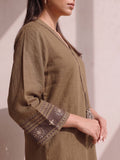 Mocha Crema Embroidered Women'S Kurta Set