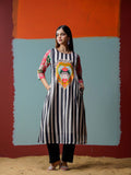 Vibrant Botanical Midnight Kurta