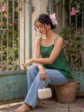 Varanga Strappy Top with Flared Hem