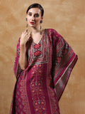 Varanga Women-Gota Detailed Ethnic Floral Printed Kaftan & Trouser