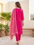 Varanga Women Kurta Teamed With Trousers And Paired With Dupatta Featuring Lurex
