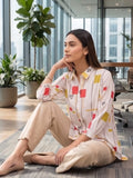 White Coloured Slim Collar Long Sleeves Colourblocked Shirt