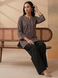 Women's Black & Rust Ajrakh Print Short Kurti