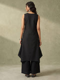 Black Kurta Set With Playful Typography Motif